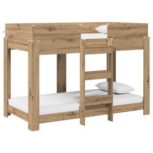 vidaXL Bunk Bed voor Kinderen Artisan Eiken 80 x 160 cm Bewerkt hout