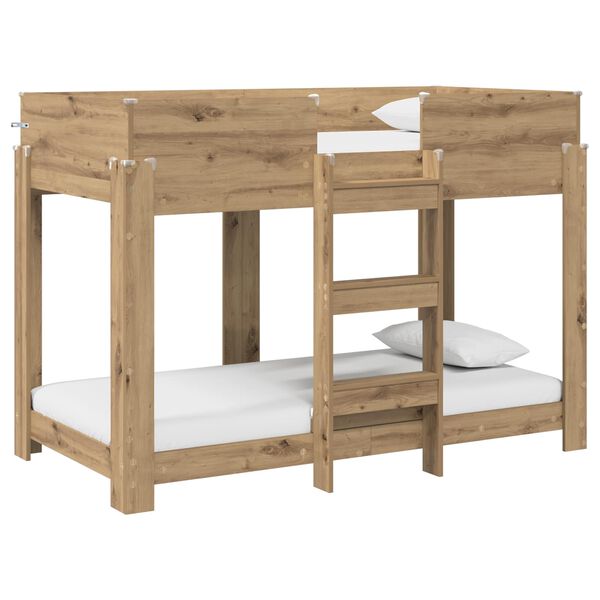 vidaXL Bunk Bed voor Kinderen Artisan Eiken 80 x 160 cm Bewerkt hout