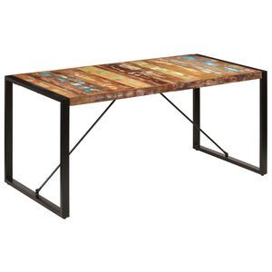 vidaXL Eettafel 160x80x75 cm massief gerecycled hout