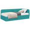 vidaXL Hoekbedframe met matras Turquoise 90 x 190 cm Fluweel
