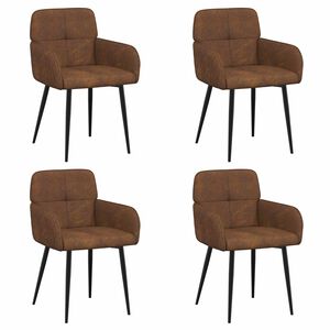 vidaXL Eettafelstoelen 4 st Nep Suede Leer Bruin 59 x 56,5 x 85 cm
