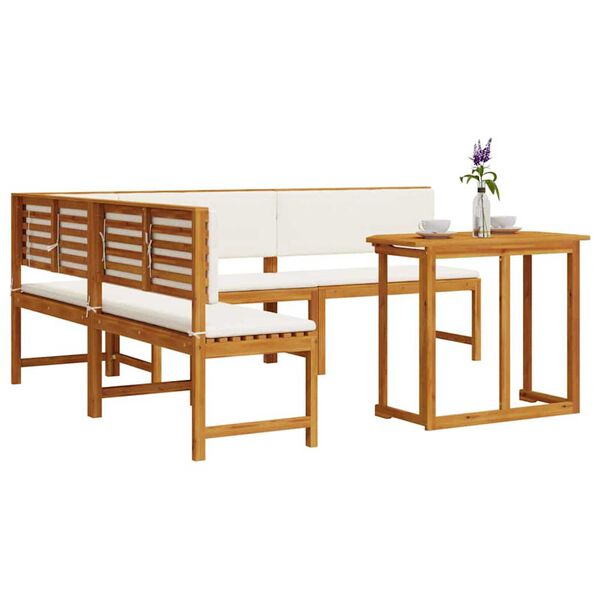 vidaXL Tuinbankset 4 pcs Bruin Massief acaciahout