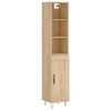 vidaXL Hoge kast 34,5x34x180 cm bewerkt hout sonoma eikenkleurig