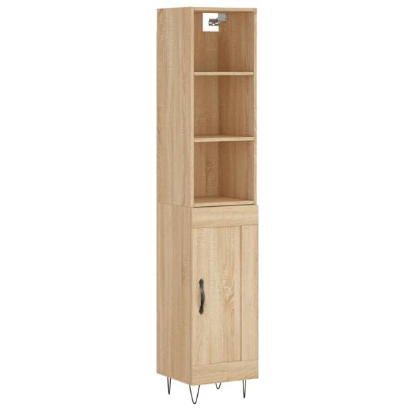 vidaXL Hoge kast 34,5x34x180 cm bewerkt hout sonoma eikenkleurig