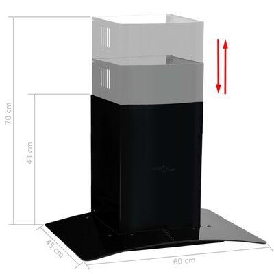 vidaXL Wandafzuigkap 756 m³/u 60 cm roestvrij staal zwart