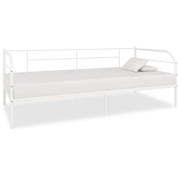 vidaXL Bedbank metaal wit 90x200 cm