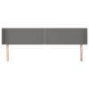 vidaXL Hoofdbord met randen 183x16x78/88 cm stof donkergrijs