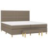 vidaXL Boxspring met matras stof taupe 200x200 cm