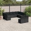 vidaXL 11-delige Loungeset met kussens poly rattan zwart