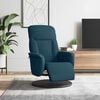 vidaXL Fauteuil met voetensteun verstelbaar fluweel blauw