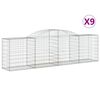vidaXL Schanskorven 9 st gewelfd 300x50x80/100 cm gegalvaniseerd ijzer