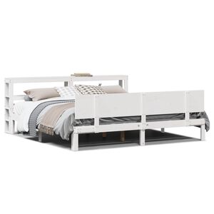 vidaXL Bedframe met hoofdeinde zonder matras 180x200 cm wit