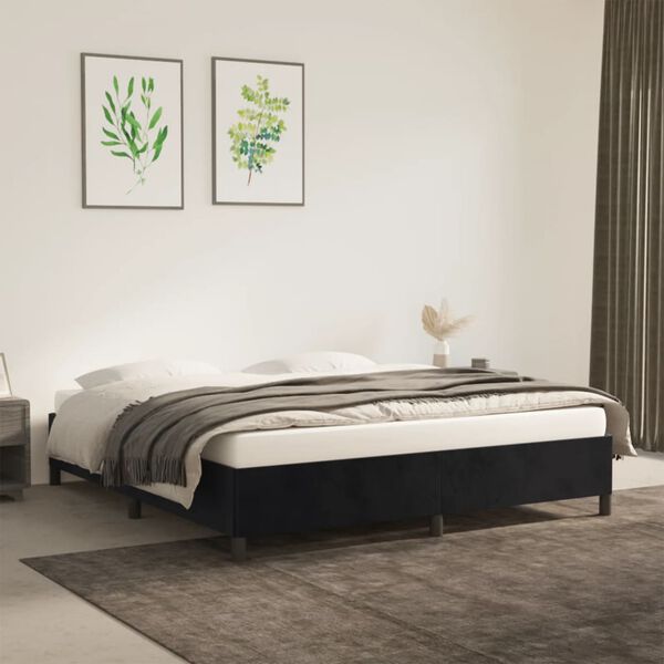 vidaXL Bedframe zonder matras 180x200 cm fluweel zwart