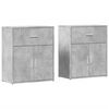 vidaXL Dressoirs 2 st 60x31x70 cm bewerkt hout betongrijs