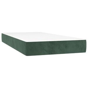 vidaXL Pocketveringmatras 90x200x20 cm fluweel donkergroen