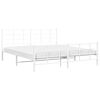 vidaXL Bedframe met hoofd- en voeteneinde metaal wit 183x213 cm