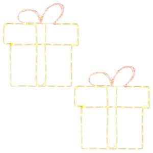 vidaXL Kerst-raamsilhouet met verlichting LOVIISA 2 st 160 LED's