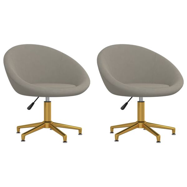 vidaXL Eetkamerstoelen 2 st fluweel lichtgrijs