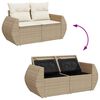 vidaXL Tuin Sofa Set met opslag 11 pcs Beige Poly riet