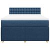 vidaXL Boxspring met matras stof blauw 140x200 cm