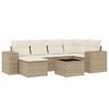 vidaXL 7-delige Loungeset met kussens poly rattan beige