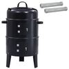 vidaXL Buiten Grill &Oslash; 40 x 80 cm Staal Zwart