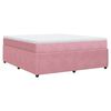 vidaXL Boxspring met matras fluweel roze 180x200 cm
