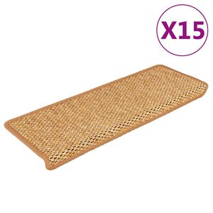 vidaXL Trapmatten zelfklevend 15 st sisal-look 65x21x4 cm sisal