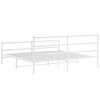 vidaXL Bedframe met hoofd- en voeteneinde metaal wit 183x213 cm