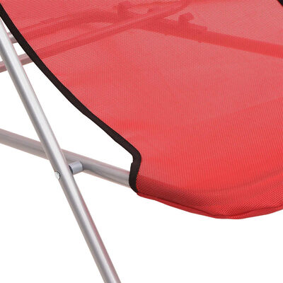 vidaXL Strandstoelen 2 st textileen en gepoedercoat staal rood