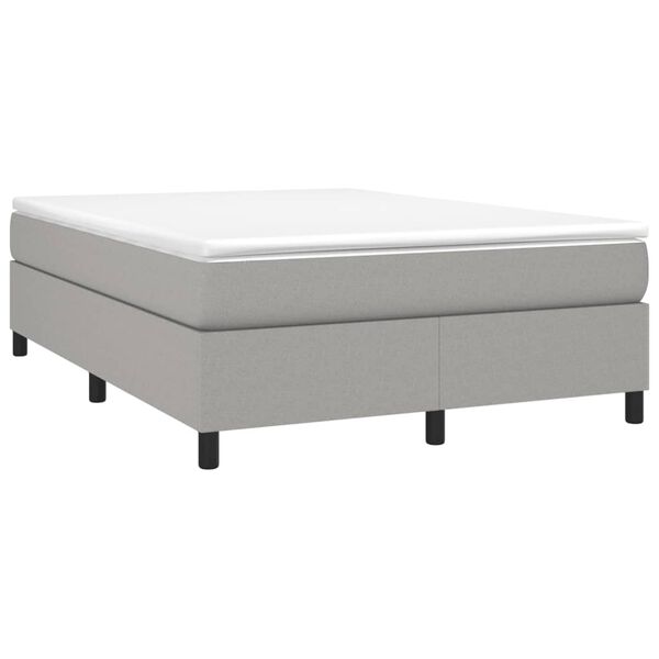 vidaXL Boxspring bed stof lichtgrijs 140x190 cm