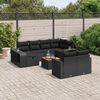 vidaXL 11-delige Loungeset met kussens poly rattan zwart