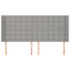 vidaXL Hoofdbord met randen 163x16x118/128 cm stof lichtgrijs