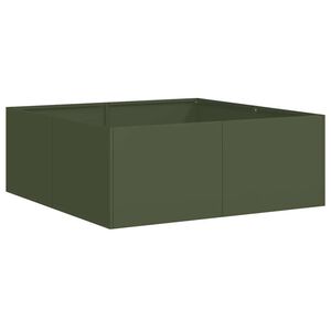 vidaXL Plantenbak 80x80x30 cm staal olijfgroen