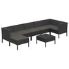 vidaXL 8-delige Loungeset met kussens poly rattan zwart