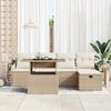 vidaXL Tuin Sofa Set met kussen met opslag 6 pcs Beige Poly riet