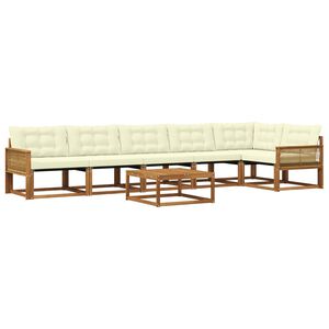 vidaXL Buiten bankenset met kussen 7 pcs Natuurlijk en Cr&egrave;me