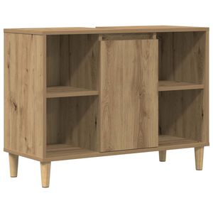 vidaXL Badkamerkast 80x33x60 cm bewerkt hout artisanaal eikenkleur