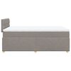 vidaXL Boxspring met matras stof taupe 120x190 cm