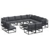 vidaXL Tuinbankenset 13 st Zwart Aluminium