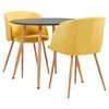 vidaXL 3-delige Eethoek stof geel