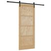 vidaXL Schuifdeur Naturel en Zwart 86 x 211 cm Massief grenenhout