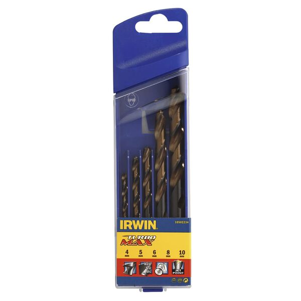 Irwin HSS Turbomax borenset 5-delig 4/5/6/8/10 mm 10502234