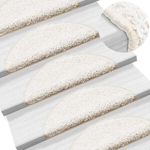 vidaXL Trapmatten 15 st 56x17x3 cm Wit Halfrond