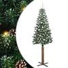 vidaXL Slanke Kerstboom Groen 210 cm PVC en massief dennenhout