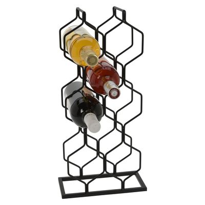 H&S Collection Wijnrek voor 8 flessen metaal zwart