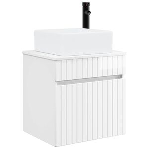 vidaXL Wandgemonteerde wastafelmeubel Hoogglans Wit 49 x 41 x 63 cm