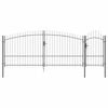 vidaXL Tuinpoort WOERDEN 175 x 500 cm Staal Grijs Vergrendelbaar
