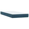 vidaXL Boxspring met matras fluweel donkerblauw 90x220 cm