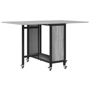 vidaXL Opvouwbare eettafel met wielen 130 x 80 x 76,5 cm staal PB